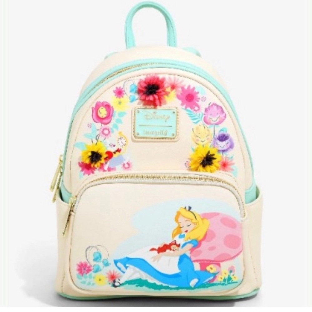 NWT: Loungefly Alice Garden Flowers mini backpack